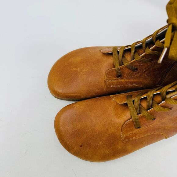 EF Handcrafted Brown Leather Lace-Up Boots Women’s Size 40 - Picture 2 of 13